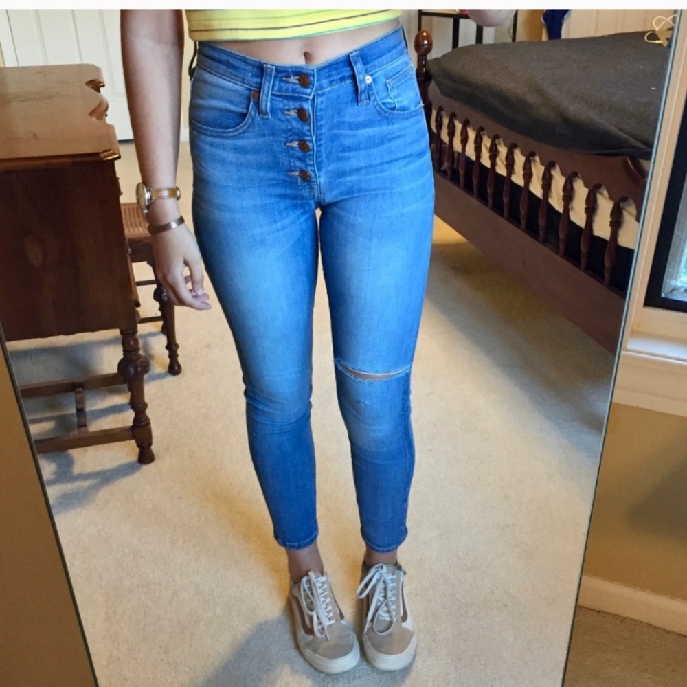 Madewell 9” high rise crop skinny jeans